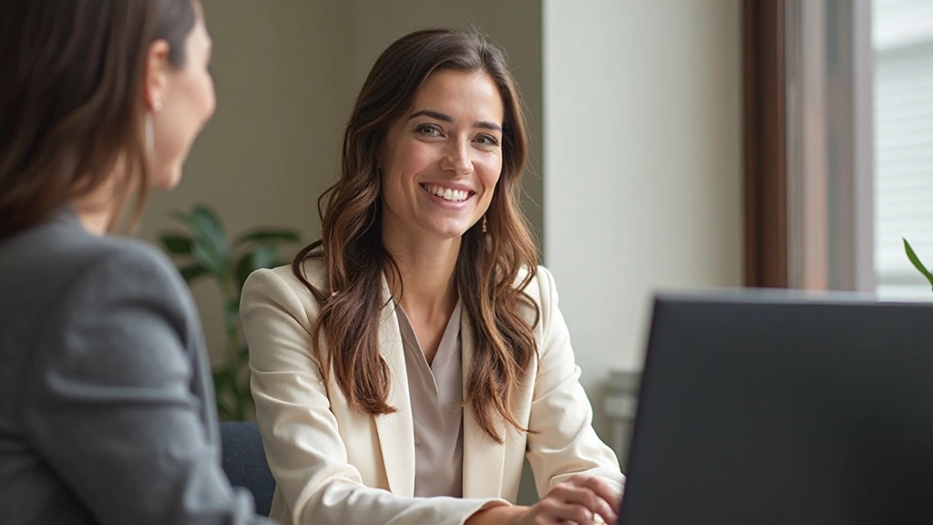 Professional woman presenting confidently in meeting room with engaged colleagues listening attentively